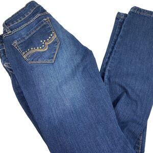 Southpole Jeans Juniors Size 5 Blue Skinny Low Rise Pants Waist 27" Inseam 30"